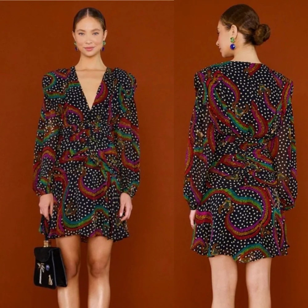 Farm Rio Rainbow Oxen Mini Dress